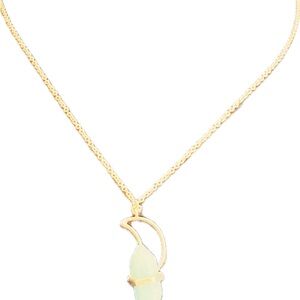 Chic Gold and Green Stone Necklace